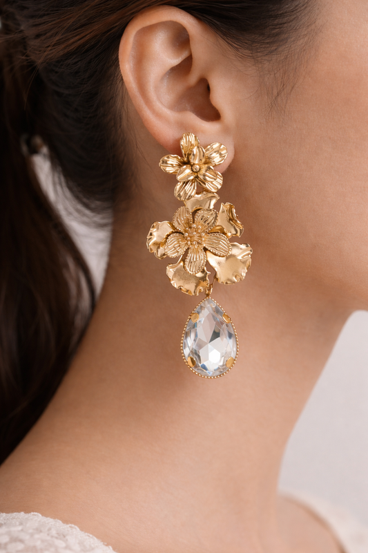 Boucles d'oreilles Acier/ Cristal