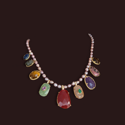 Collier Breloques Pierres Naturelles