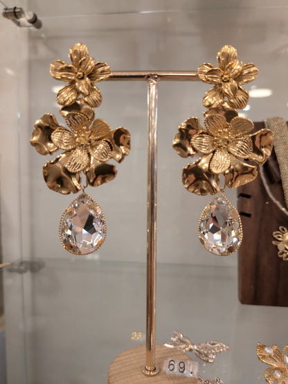 Boucles d'oreilles Acier/ Cristal